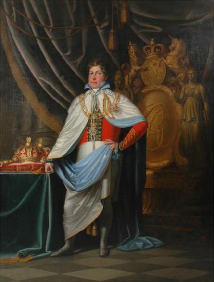 unknow artist Portrait of George IV as Grand Cross Knight of Hanoverian Guelphic Order oil painting image